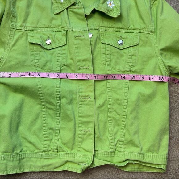 LIGHTHOUSE APPAREL | Vintage Daisy Lime Green Jacket Size Medium - Picture 5 of 8